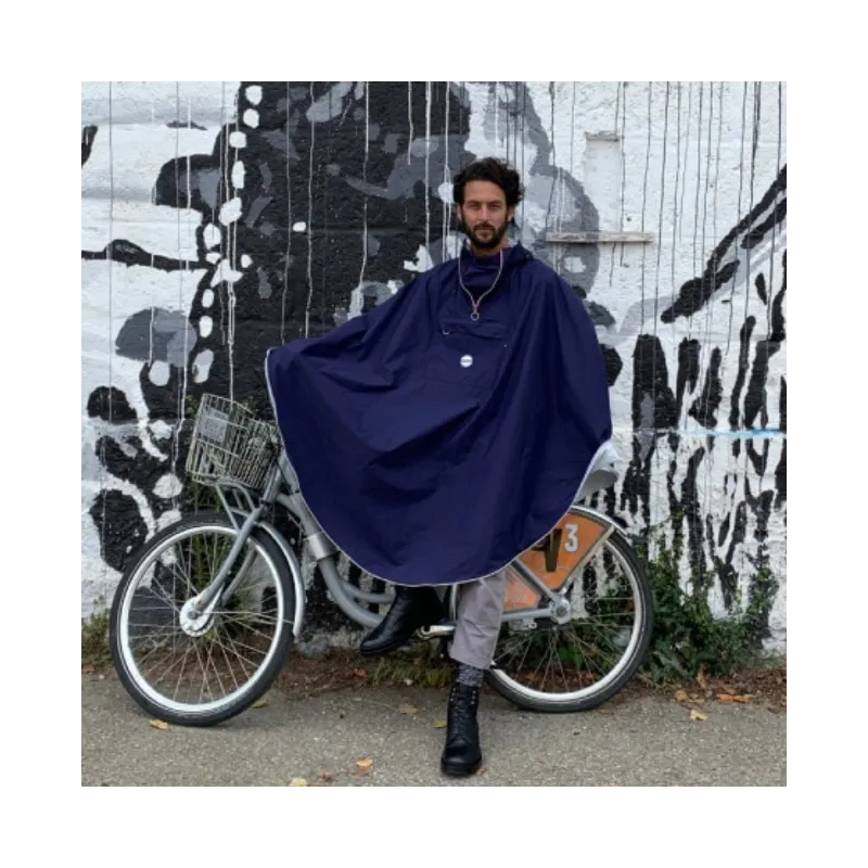 Hooodie Cape cycliste anti pluie noir avec fenêtre transparente