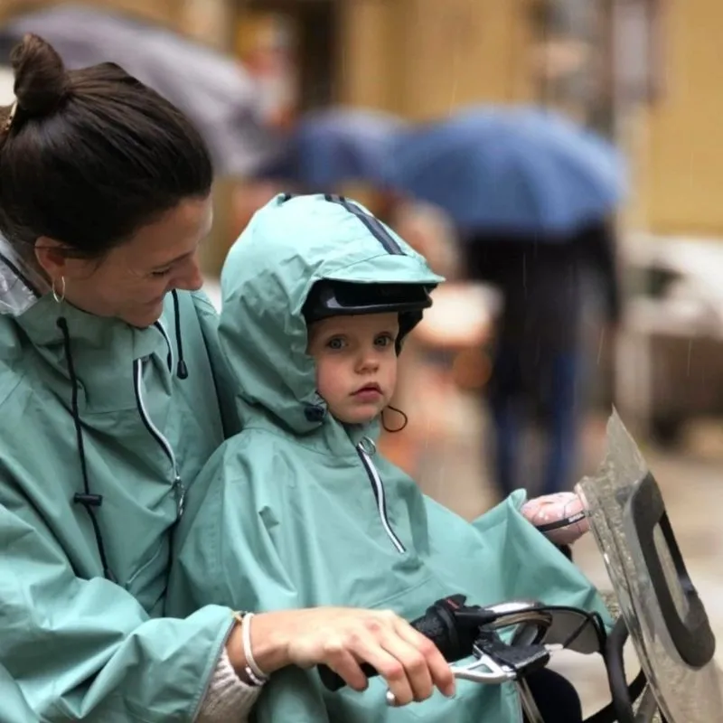 Cape de pluie enfant vélo - Le Temps des Grenouilles - Coloris unis