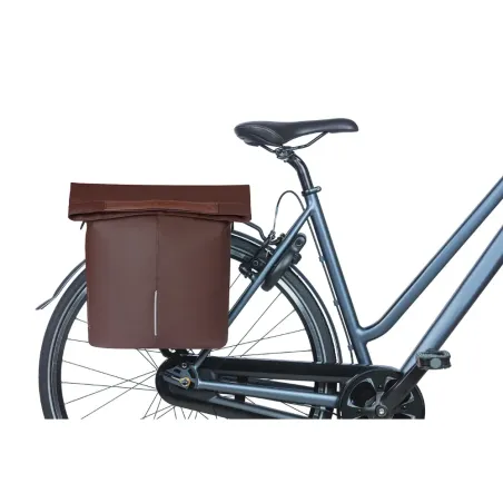 Sacoche vélo en cuir végétal City Shopper 14-16L - Basil