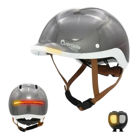Casque vélo Urbain avec éclairage + clignotants - Overade