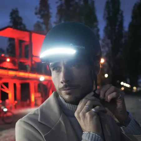Casque vélo Urbain avec éclairage + clignotants - Overade