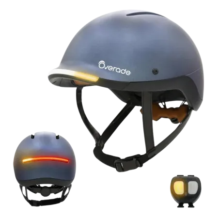 Casque vélo Urbain avec éclairage + clignotants - Overade
