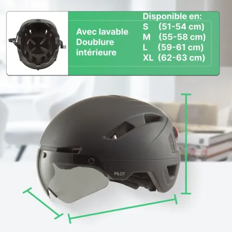 Casque urbain Pilot (Visière + Clignotants) - Go-Off