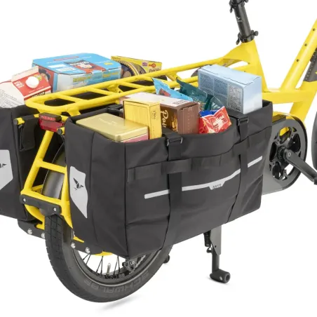 Le Sidekick Wide Decks est une plate-forme pour l’arrière du vélolongtail Tern GSD qui permet d’élargir les reposes pieds et per