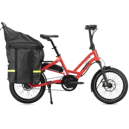 Le Storm Box Mini -Tern transforme l'arrière du vélo longtail Tern en un grand compartiment protégé contre les intempéries.