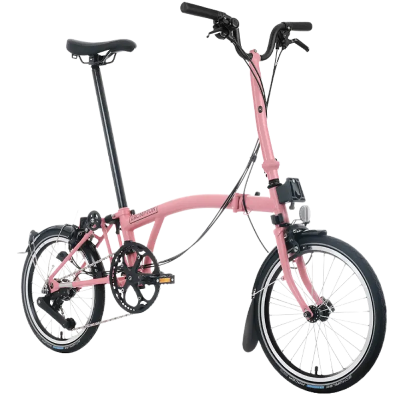 Vélo Brompton C-Line avec 12 vitesses - Rose Flamant